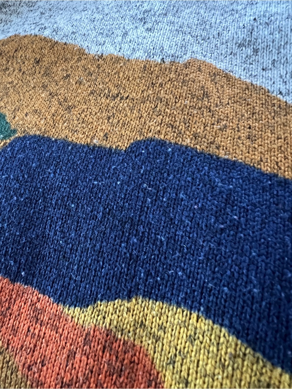 L.L. Bean Women’s Gray Pullover Sweater with Multicolor Mountain Pattern - Picture 10 of 13